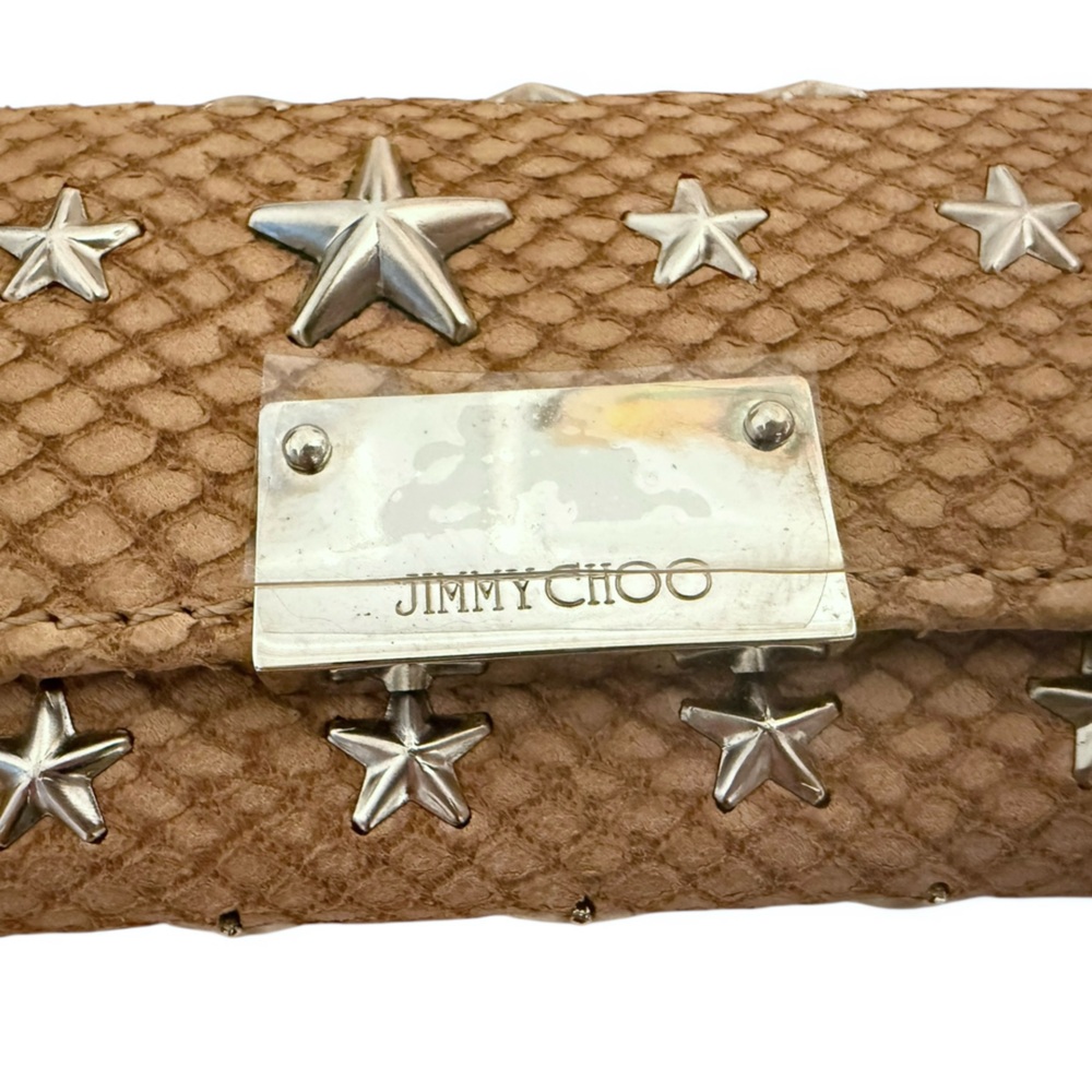 Jimmy Choo Star Studded Snakeskin Embossed Key Holder w/ Dustbag & Box (NEW) - Picture 4 of 11